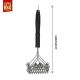 Stainless steel BBQ grill cleaning brush with scraper