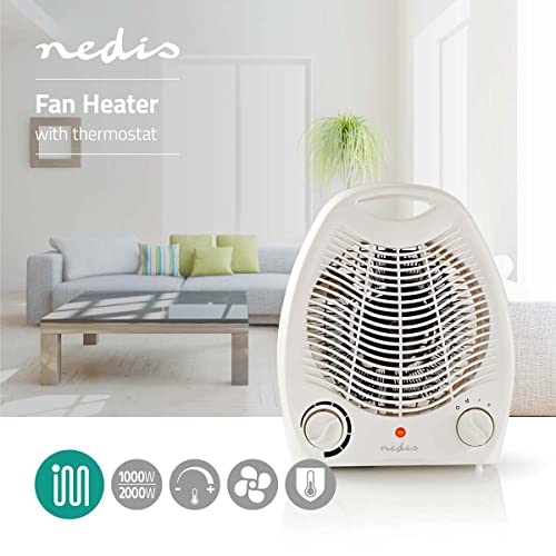 Nedis 2000W portable fan heater – white