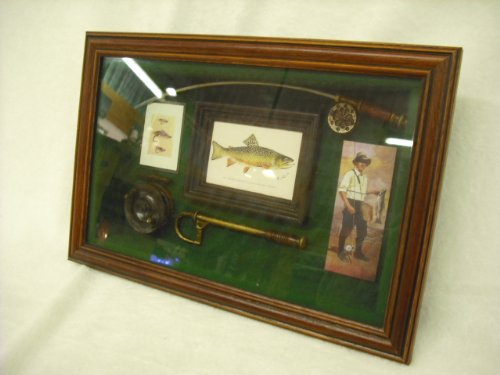 Rustic fisherman fishing wall art display