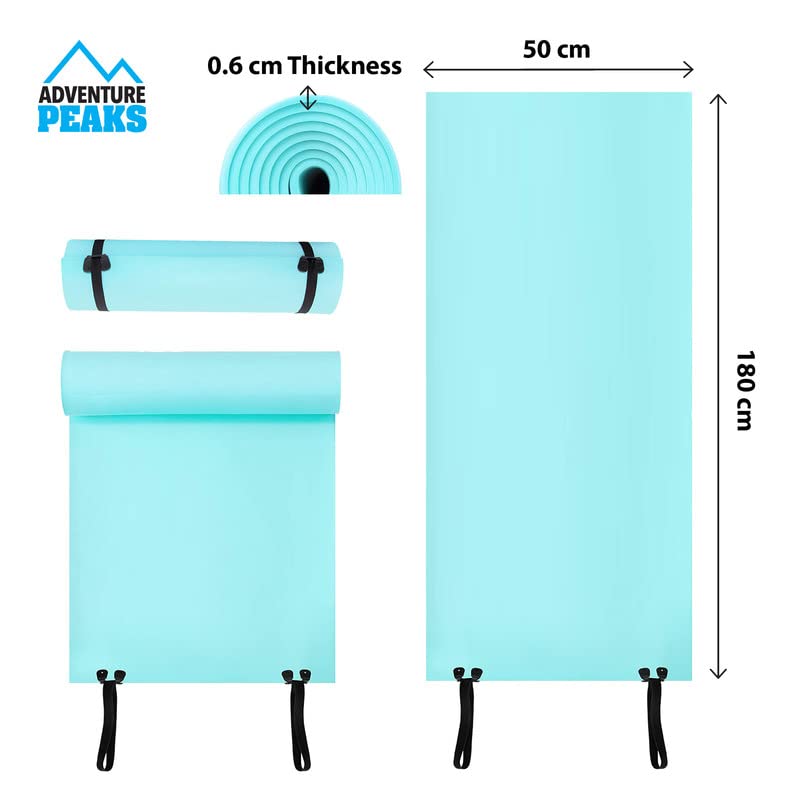 Adventure Peaks green EVA camping roll mat – 180 x 50cm