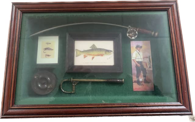 Rustic fisherman fishing wall art display