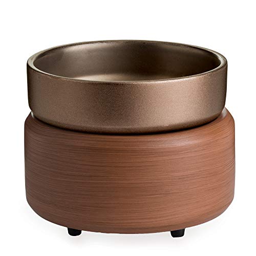 Candle Warmers Etc. Pewter Walnut 2-in-1 candle and wax melt warmer