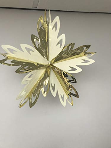 HARTES Cream & Gold Foil Christmas Ceiling Decorations (Small Star)