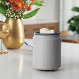Candle Warmers Etc. Grey Hobnail Flip Dish wax melt warmer