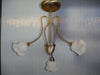 LIGHTZ antique brass three-light floral flush ceiling light