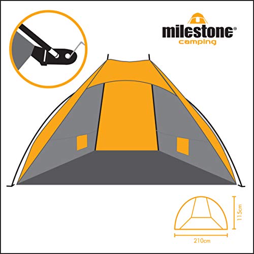 Milestone 210cm wide pop-up beach tent