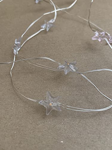 Pink star battery fairy lights approx. 2m long