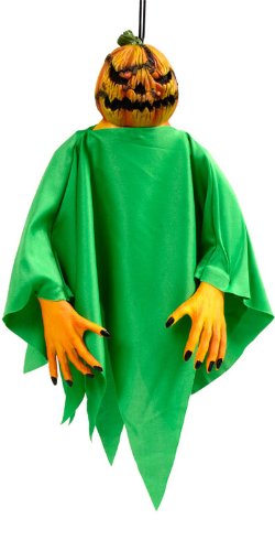 18" Scary Evil Pumpkin Hanging Head Decoration Halloween Horror Party Accessory