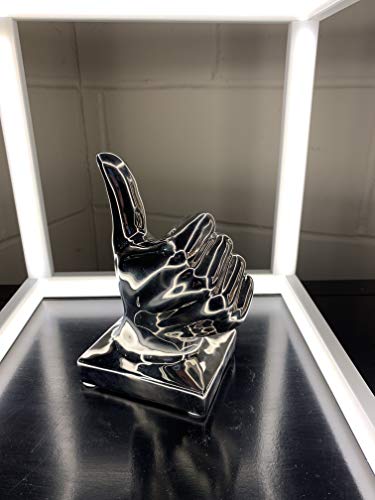 Febland silver ceramic thumbs-up hand sculpture