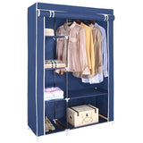 AROME PUR blue double canvas wardrobe with rail and shelves – 158cm