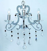 MC100-3-44cm 3 Light Chrome Crystal Chandelier Ceiling Fitting.
