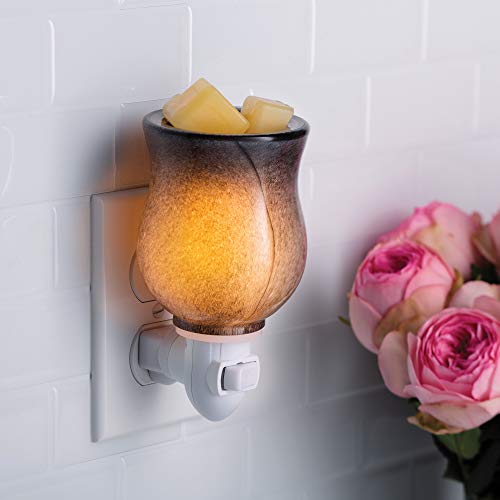 CANDLE WARMERS ETC Pluggable Fragrance Warmer- Decorative Plug-in for Warming Scented Candle Wax Melts and Tarts or Essential Oils, Obsidian Glass