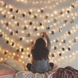 40 cool white USB LED string lights on silver wire
