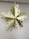 HARTES Cream & Gold Foil Christmas Ceiling Decorations (Small Star)
