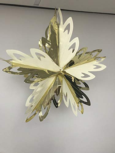 HARTES Cream & Gold Foil Christmas Ceiling Decorations (Small Star)