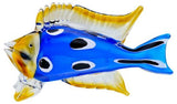 Blue spotted glass tropical fish ornament 30cm