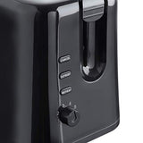 Quest black 870W 2-slice toaster with adjustable browning