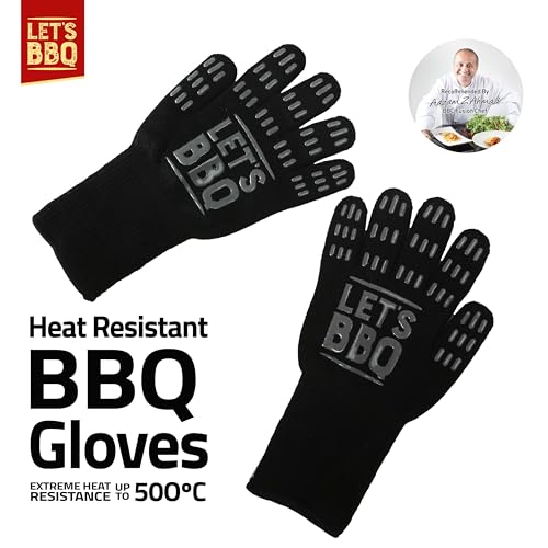 Let's BBQ black barbecue and oven gloves – pair