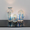 The Look Mosaic Glass Vase Lamp - Blue Art Deco Lighting ** Includes E27 LED Bulb ** - Bedroom/Hallway Lamp