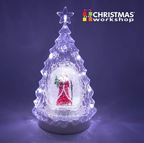 33cm LED water Christmas tree ornament with Santa and snowman