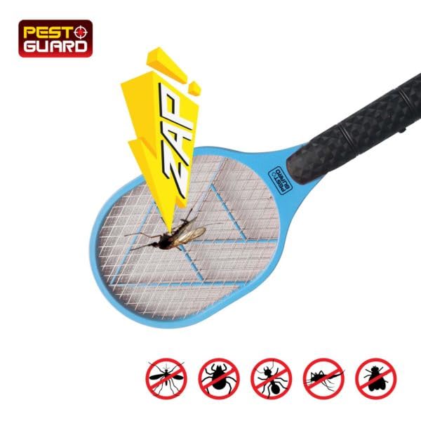 Battery-operated electric fly swatter pest control bat