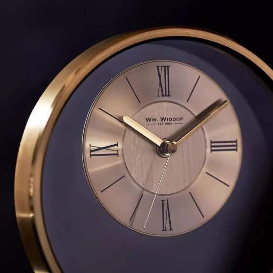 WM.Widdop. Round Gold Mantel Clock - W2937G