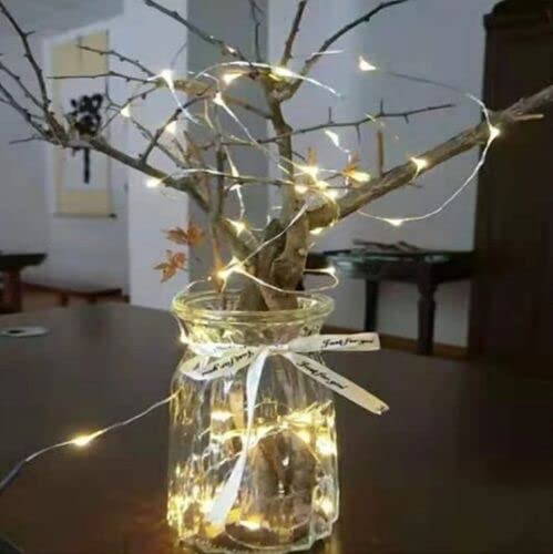 40 cool white USB LED string lights on silver wire