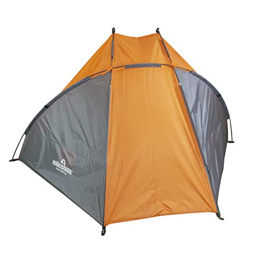 Grey water-resistant pop-up beach shelter