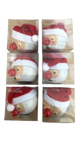 Widdop LED Santa Christmas baubles set of six