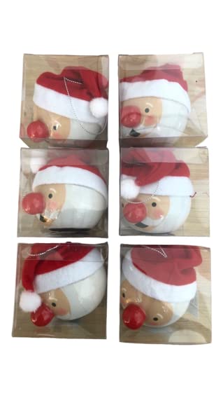 Widdop LED Santa Christmas baubles set of six