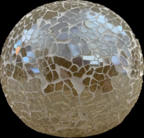 Battery Operated Glass Mosaic Tealight Balls (CLEAR)