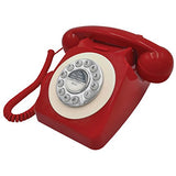 Classic Retro Vintage Style Home Telephone RED Mechanical Ringer and Redial Function