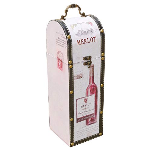 Merlot beige wine bottle carrier gift box