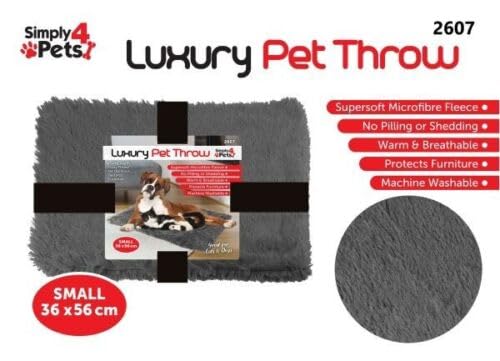 Simply4Pets grey microfibre pet throw 36 x 56cm