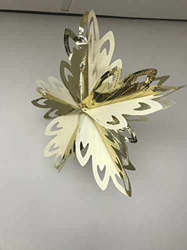 HARTES Cream & Gold Foil Christmas Ceiling Decorations (Small Star)