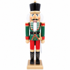 50cm red green and white wooden nutcracker soldier front view