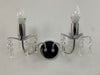 2 Light Chrome Wall Fitting with Crystal Droplets