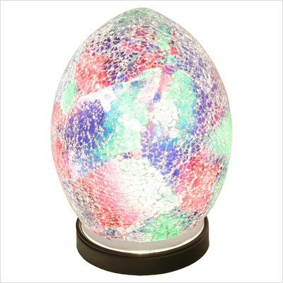 20cm red mosaic glass mini egg table lamp