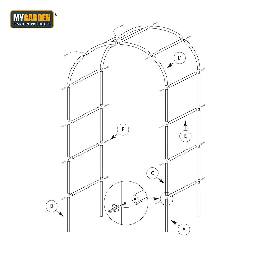 MyGarden Florence steel garden arch – 240cm