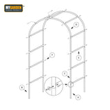MyGarden Florence steel garden arch – 240cm