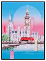 Febland Big Ben Canvas Print, Pink, Large