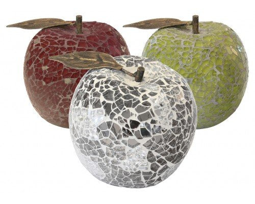 Mosaic Glass Pearl White Apple (Fruit)