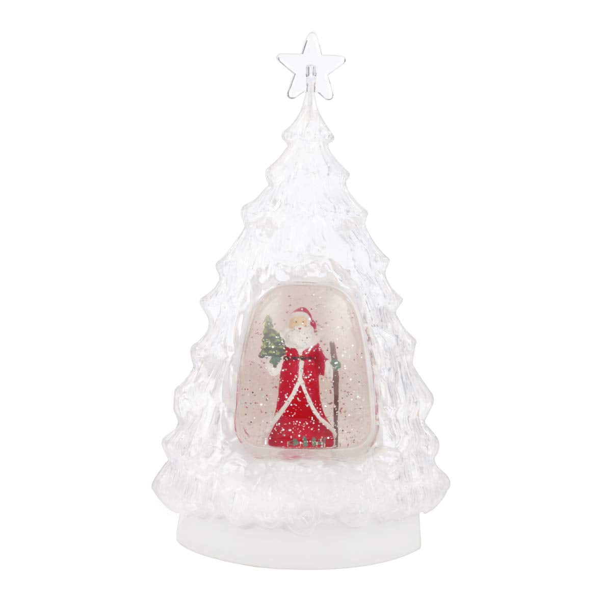 33cm LED water Christmas tree ornament with Santa and snowman