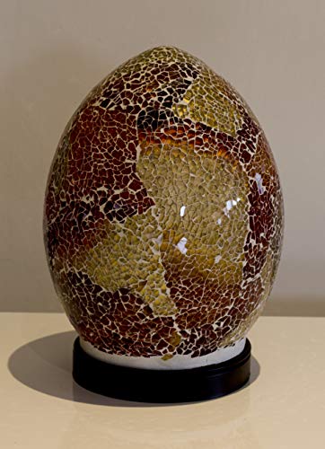 20cm red mosaic glass mini egg table lamp