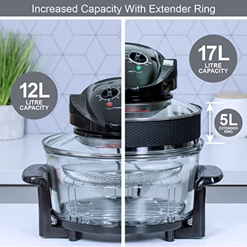 Quest 17L halogen air fryer oven with 5L extender ring