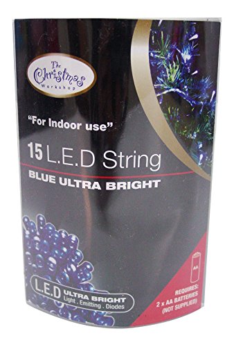 15 blue LED battery Christmas string lights – 1.5m