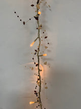 40 LED rice lights with brown and amber beads