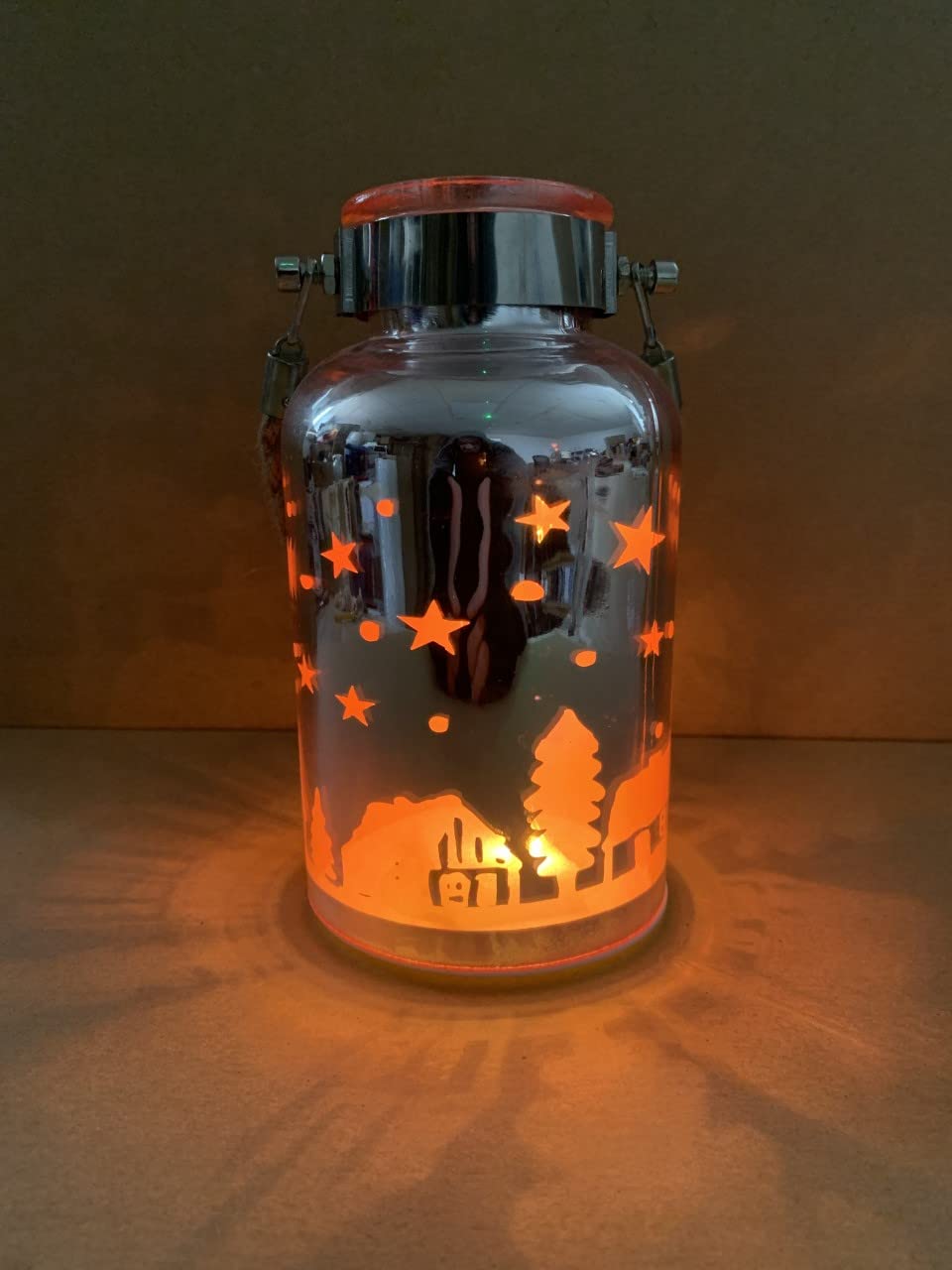 Winter Wonderland LED silhouette lanterns set of 2
