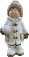 White ceramic Boy with creme coloured woolen hat