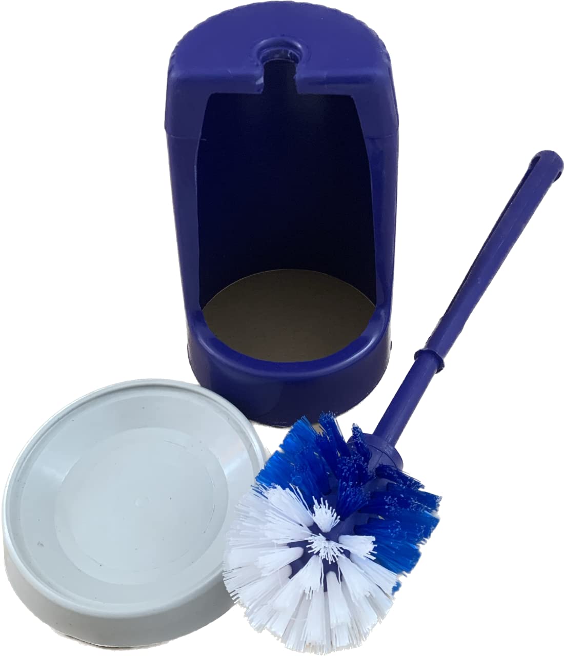 Toilet brush and holder set with water tray in assorted colours